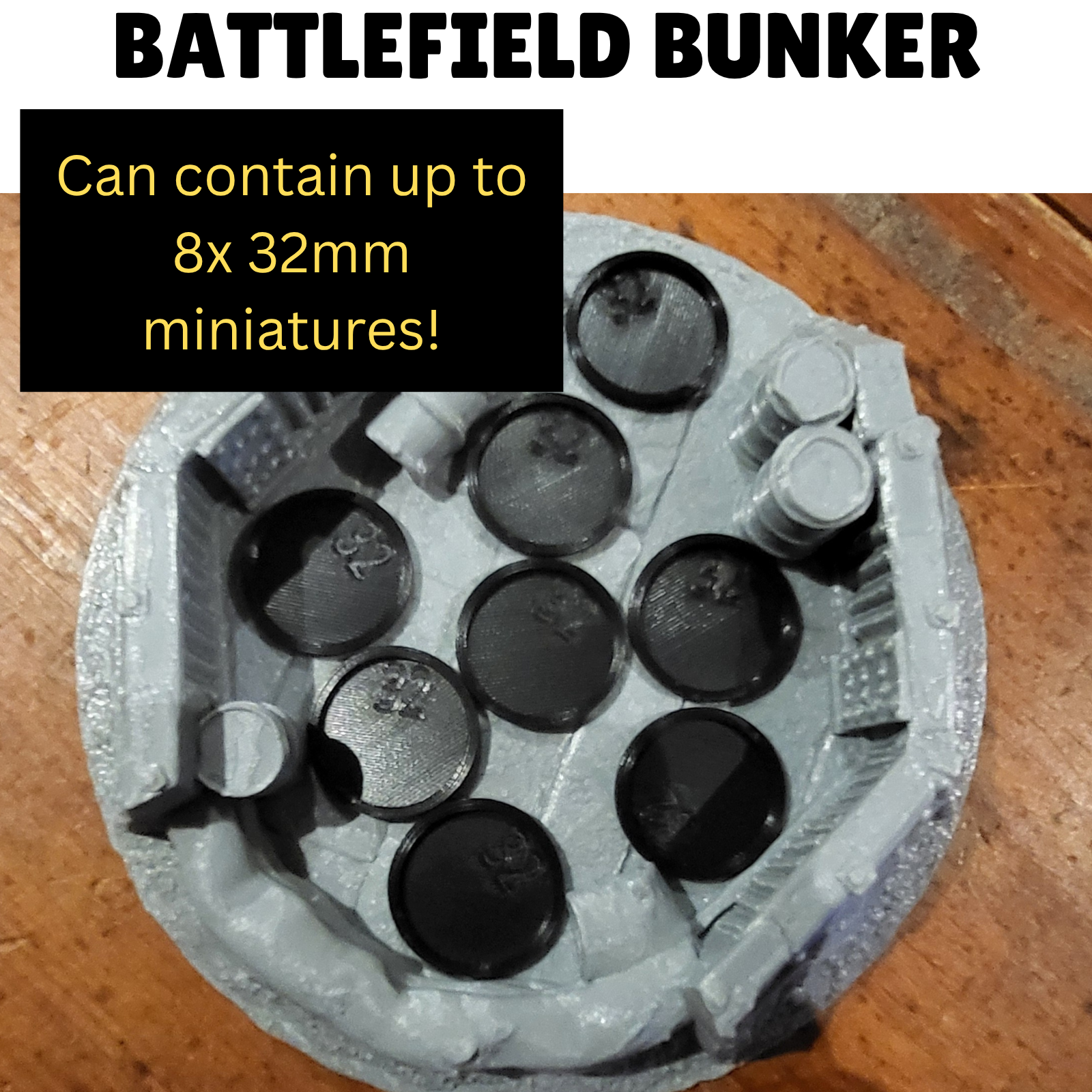 Battlefield Bunker front capacity, for Warhammer