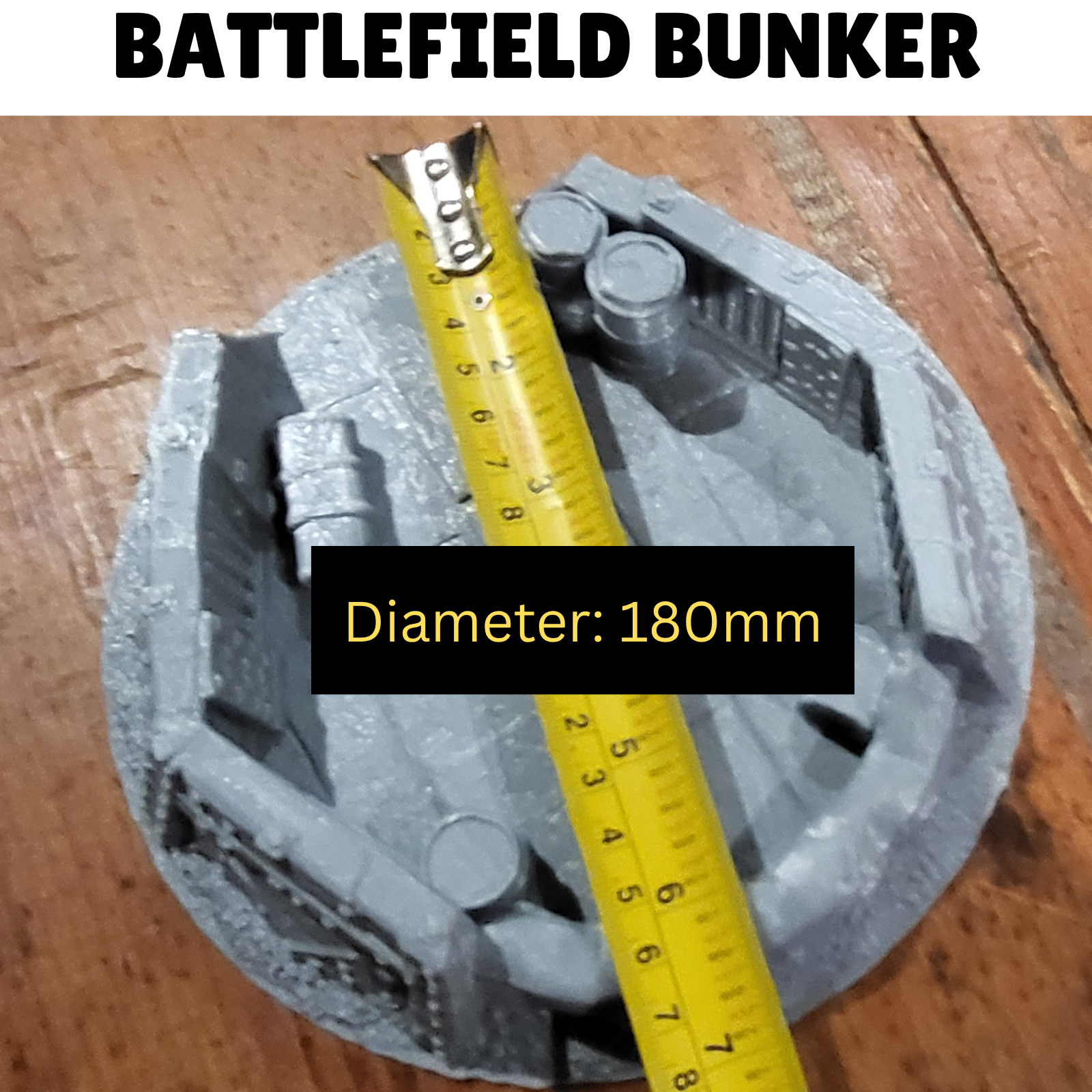 Battlefield Bunker front diameter, for warhammer