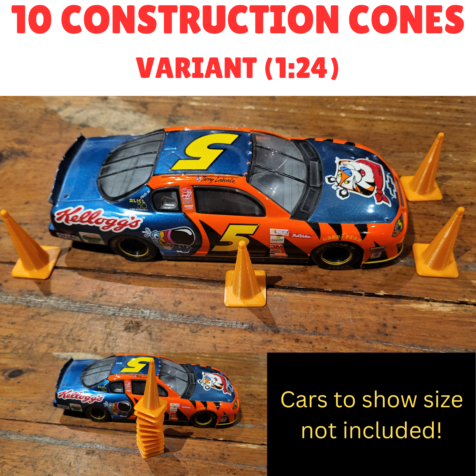 Constructions cones miniature cars 1-24