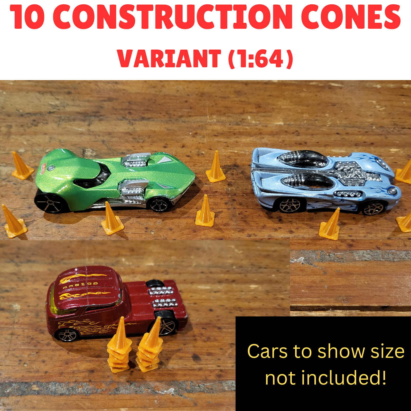 Constructions cones miniature cars 1-64