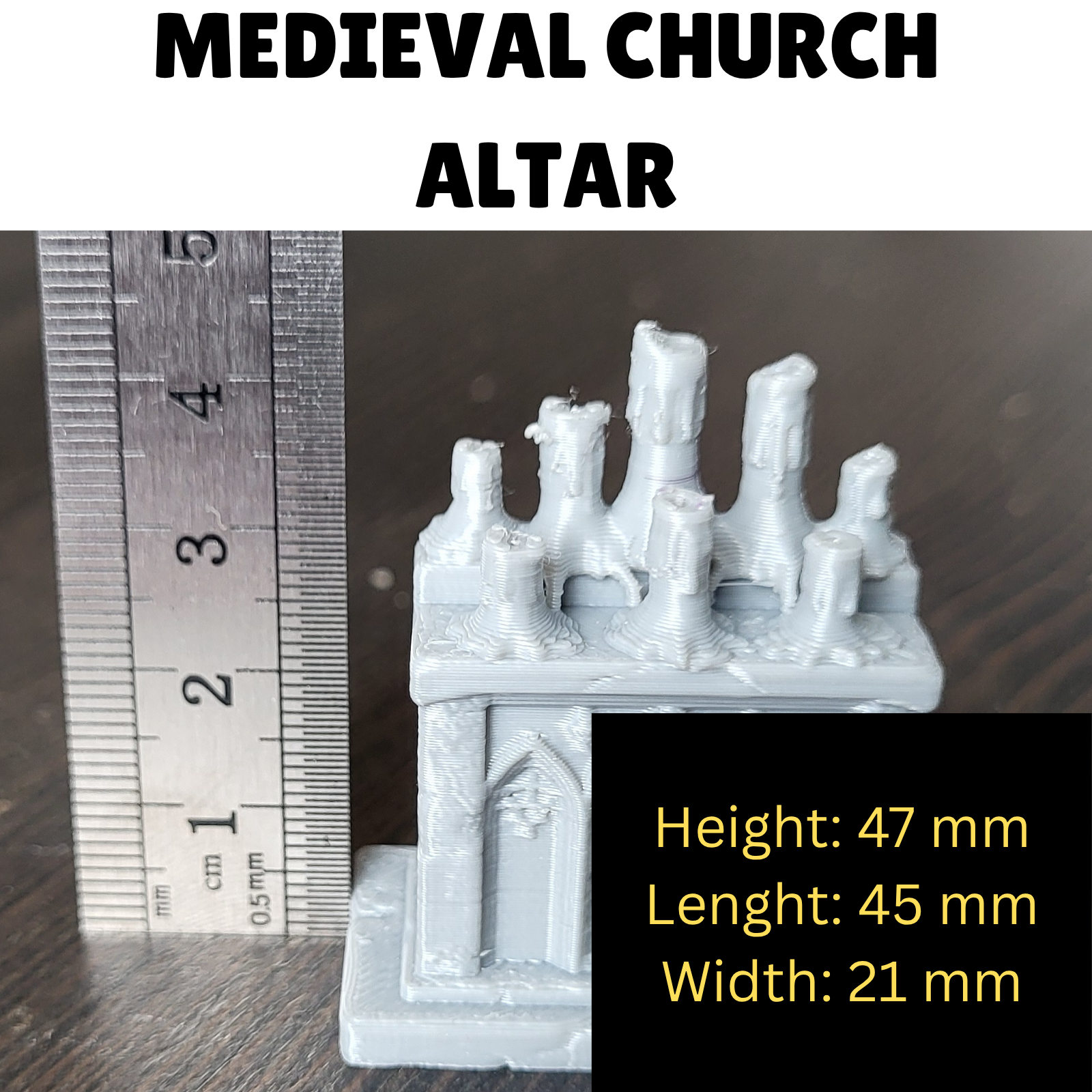 Dimension of a model of a medieval church altar